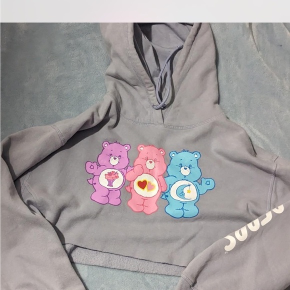 Gray Care Bears Hoodie Sweatshirt - Picture 1 of 1